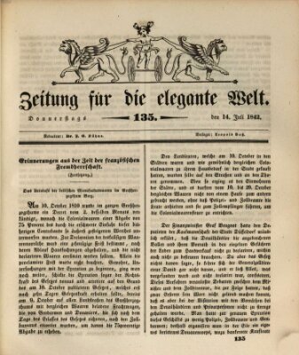 Zeitung für die elegante Welt Donnerstag 14. Juli 1842