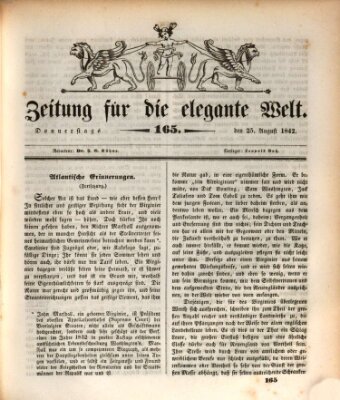 Zeitung für die elegante Welt Donnerstag 25. August 1842