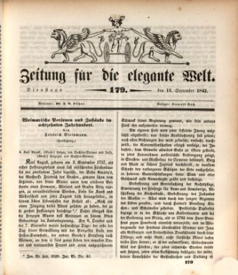 Zeitung für die elegante Welt Dienstag 13. September 1842
