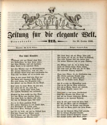 Zeitung für die elegante Welt Samstag 29. Oktober 1842