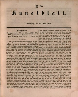 Morgenblatt für gebildete Leser (Morgenblatt für gebildete Stände) Donnerstag 15. April 1841