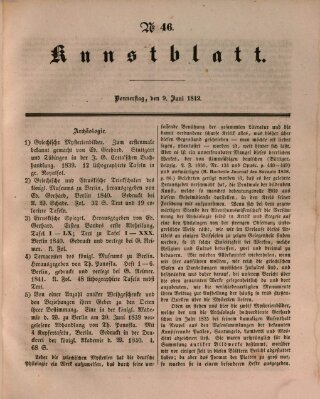 Morgenblatt für gebildete Leser (Morgenblatt für gebildete Stände) Donnerstag 9. Juni 1842