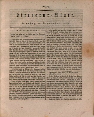 Morgenblatt für gebildete Stände Dienstag 22. September 1829