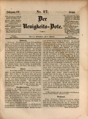 Der Neuigkeitsbote Samstag 8. Februar 1840