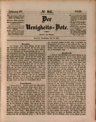 Der Neuigkeitsbote Donnerstag 16. Juli 1840
