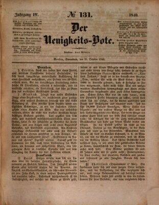 Der Neuigkeitsbote Samstag 31. Oktober 1840