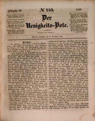 Der Neuigkeitsbote Dienstag 22. Dezember 1840
