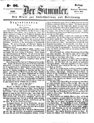 Der Sammler (Augsburger Abendzeitung) Donnerstag 9. Mai 1850