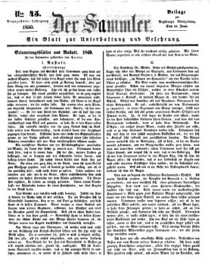 Der Sammler (Augsburger Abendzeitung) Donnerstag 13. Juni 1850