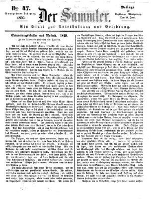 Der Sammler (Augsburger Abendzeitung) Mittwoch 19. Juni 1850