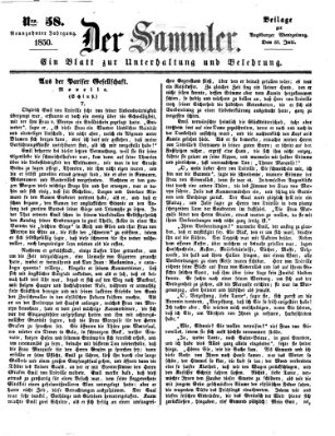Der Sammler (Augsburger Abendzeitung) Mittwoch 31. Juli 1850