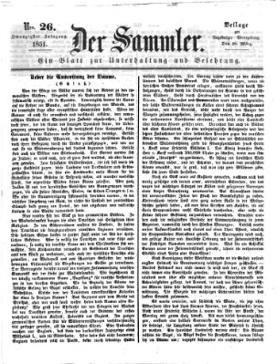 Der Sammler (Augsburger Abendzeitung) Samstag 29. März 1851