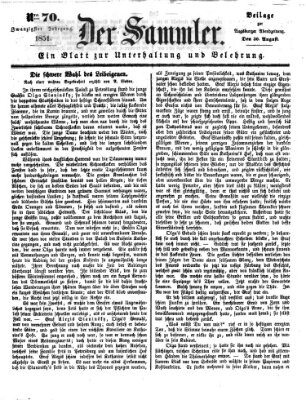 Der Sammler (Augsburger Abendzeitung) Samstag 30. August 1851