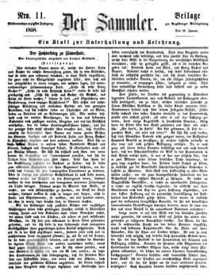 Der Sammler (Augsburger Abendzeitung) Dienstag 26. Januar 1858