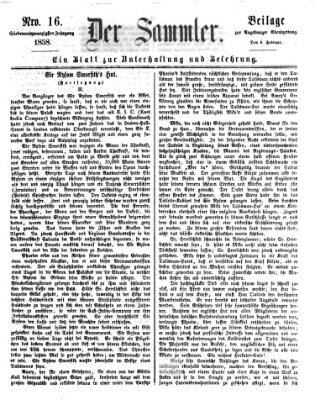 Der Sammler (Augsburger Abendzeitung) Samstag 6. Februar 1858