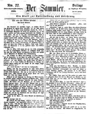 Der Sammler (Augsburger Abendzeitung) Samstag 20. Februar 1858