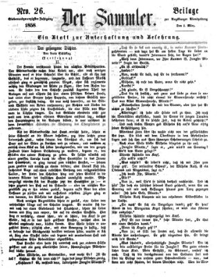 Der Sammler (Augsburger Abendzeitung) Dienstag 2. März 1858