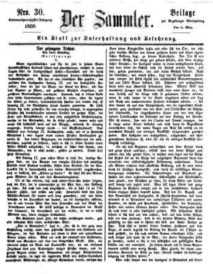 Der Sammler (Augsburger Abendzeitung) Donnerstag 11. März 1858
