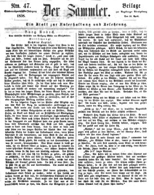 Der Sammler (Augsburger Abendzeitung) Dienstag 20. April 1858