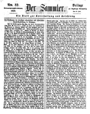 Der Sammler (Augsburger Abendzeitung) Mittwoch 28. Juli 1858