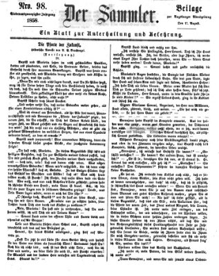 Der Sammler (Augsburger Abendzeitung) Dienstag 17. August 1858