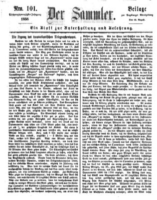 Der Sammler (Augsburger Abendzeitung) Dienstag 24. August 1858