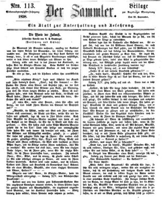 Der Sammler (Augsburger Abendzeitung) Donnerstag 23. September 1858