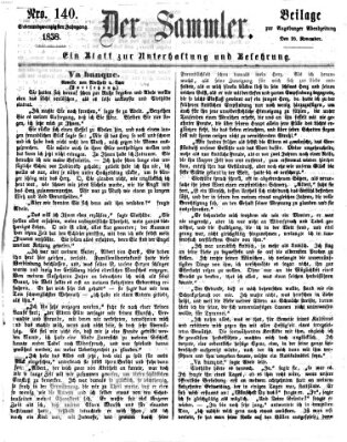 Der Sammler (Augsburger Abendzeitung) Donnerstag 25. November 1858