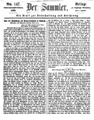 Der Sammler (Augsburger Abendzeitung) Samstag 11. Dezember 1858