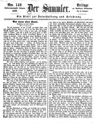 Der Sammler (Augsburger Abendzeitung) Samstag 18. Dezember 1858