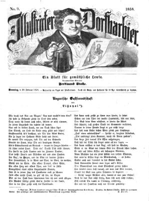 Illustrirter Dorfbarbier Sonntag 28. Februar 1858