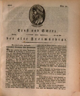 Ernst und Scherz oder Der alte Freimüthige Freitag 19. Juli 1816