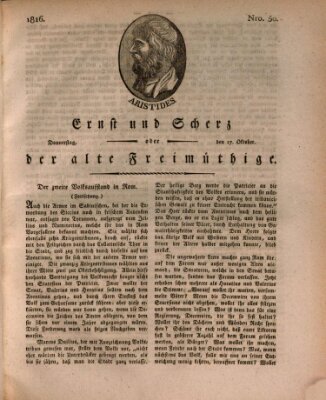 Ernst und Scherz oder Der alte Freimüthige Donnerstag 17. Oktober 1816
