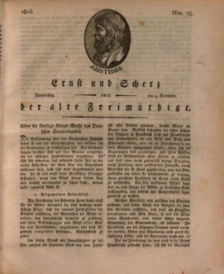 Ernst und Scherz oder Der alte Freimüthige Donnerstag 5. Dezember 1816