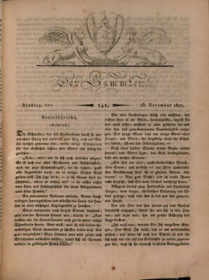 Der Sammler Dienstag 25. November 1817