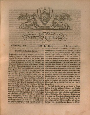 Der Sammler Donnerstag 7. Februar 1833