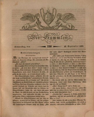 Der Sammler Donnerstag 26. September 1833