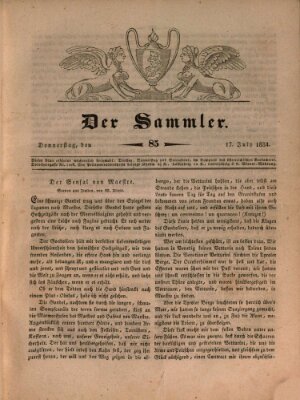 Der Sammler Donnerstag 17. Juli 1834