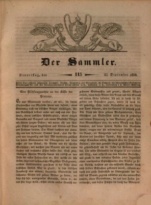 Der Sammler Donnerstag 25. September 1834