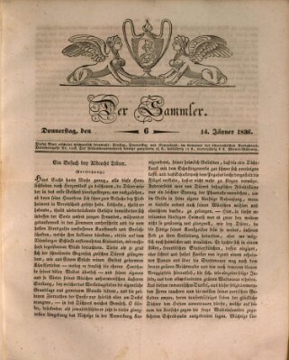 Der Sammler Donnerstag 14. Januar 1836