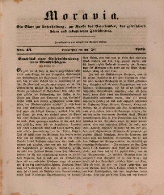Moravia Donnerstag 26. Juli 1838