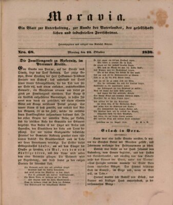 Moravia Montag 22. Oktober 1838