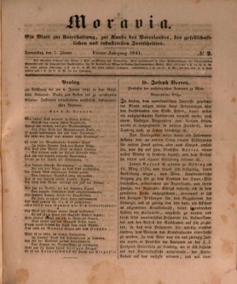 Moravia Donnerstag 7. Januar 1841