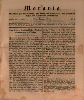 Moravia Montag 25. Januar 1841