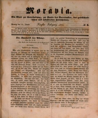 Moravia Montag 10. Januar 1842