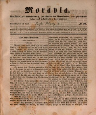 Moravia Donnerstag 14. April 1842