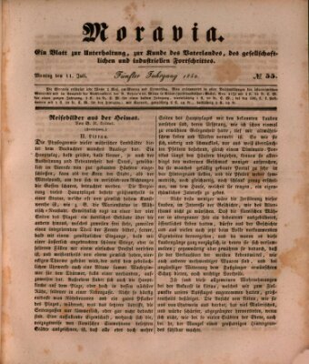 Moravia Montag 11. Juli 1842