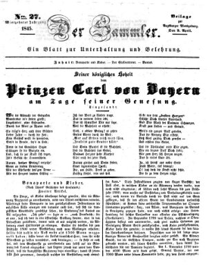 Der Sammler (Augsburger Abendzeitung) Mittwoch 2. April 1845