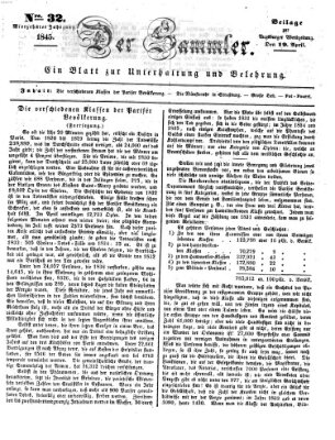 Der Sammler (Augsburger Abendzeitung) Samstag 19. April 1845