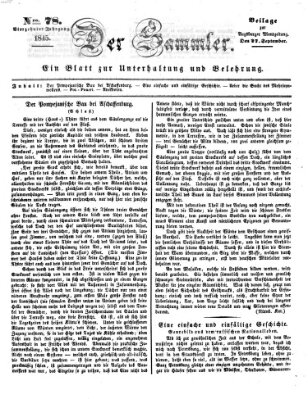Der Sammler (Augsburger Abendzeitung) Samstag 27. September 1845